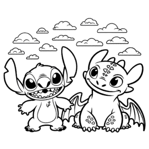 Dibujo Fácil de Stitch y Desdentao