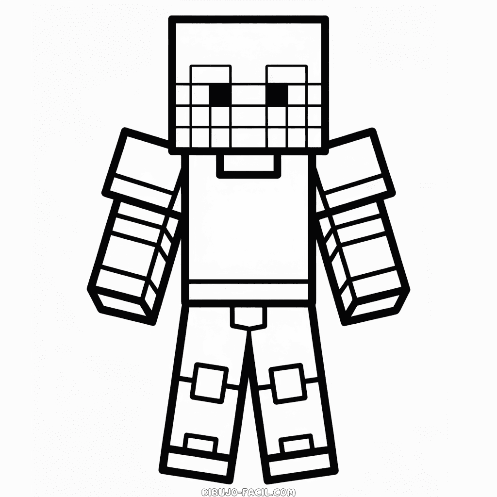 Dibujo Fácil de Armadura de Minecraft