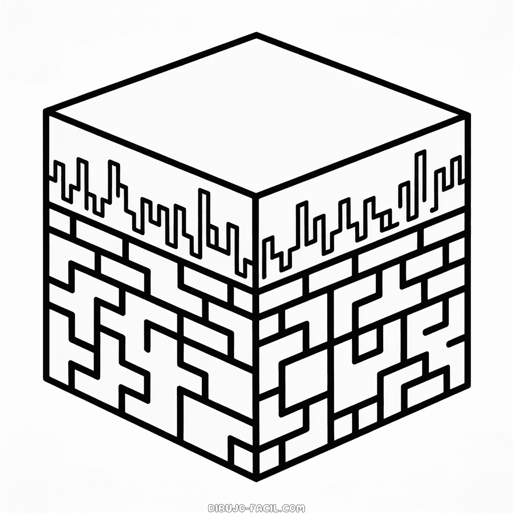 Dibujo Fácil de Bloque de Minecraft