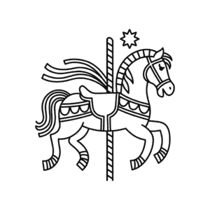 Dibujo Fácil de Caballo de carrusel