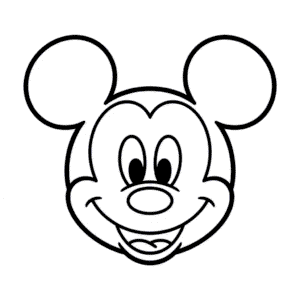 Dibujo Fácil de Cabeza de Mickey Mouse