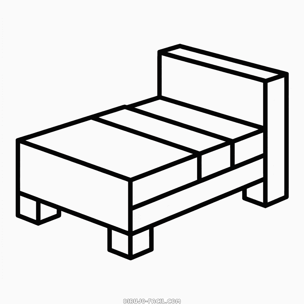 Dibujo Fácil de Cama de Minecraft