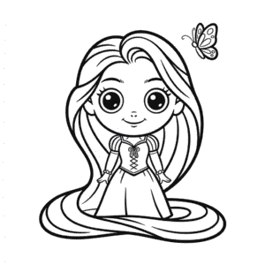 Dibujo Fácil de Chibi Rapunzel