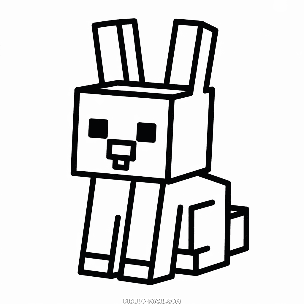 Dibujo Fácil de Conejo de Minecraft