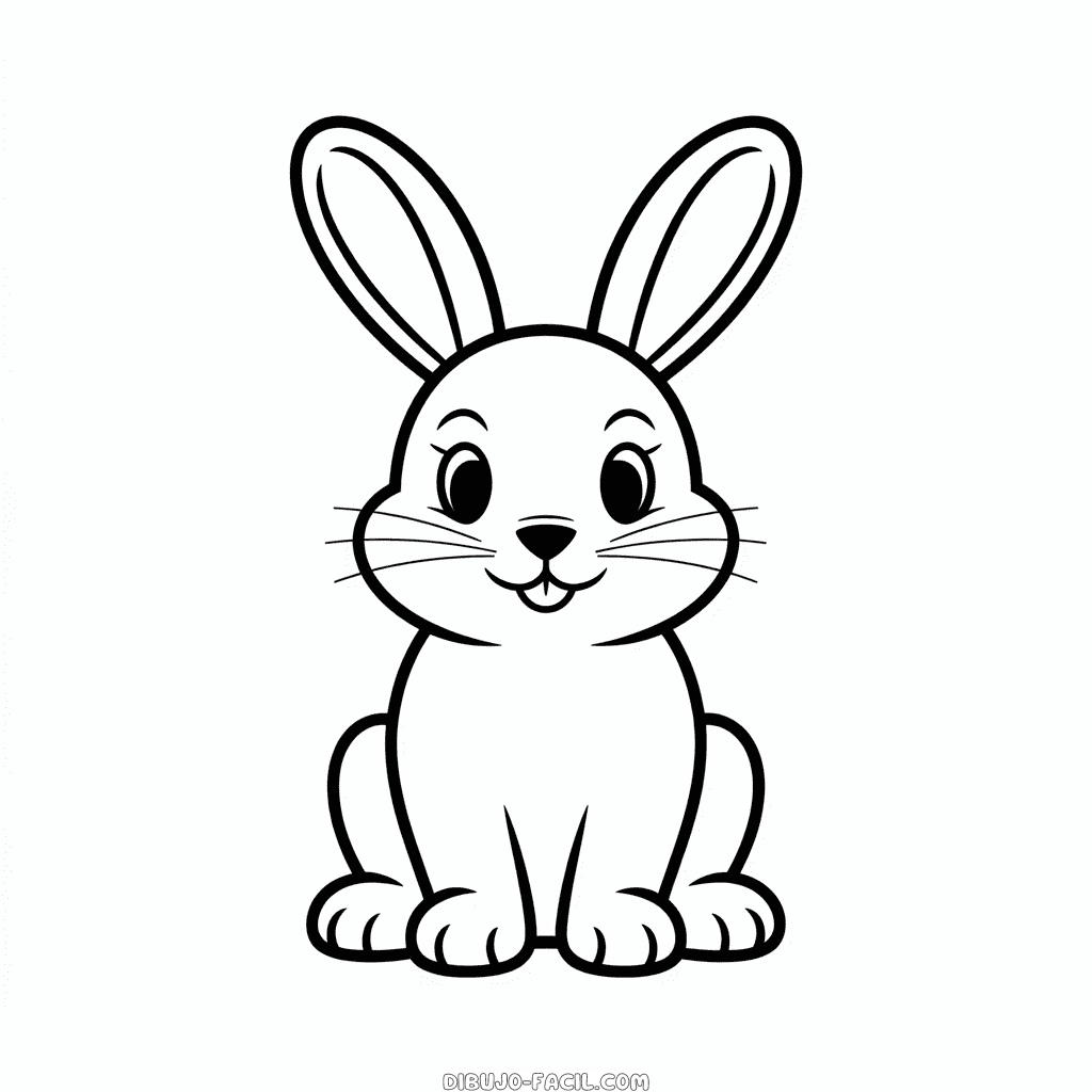 Dibujo Fácil de Conejo para niños