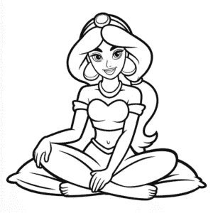 Dibujo Fácil de Contorno de Jasmín