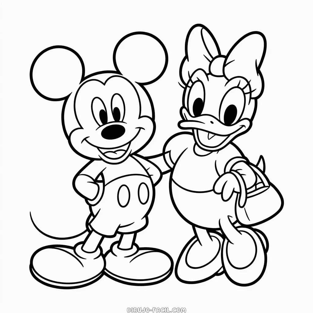 Dibujo Fácil de Daisy Duck y Mickey
