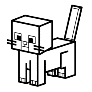 Dibujo Fácil de Gato de Minecraft
