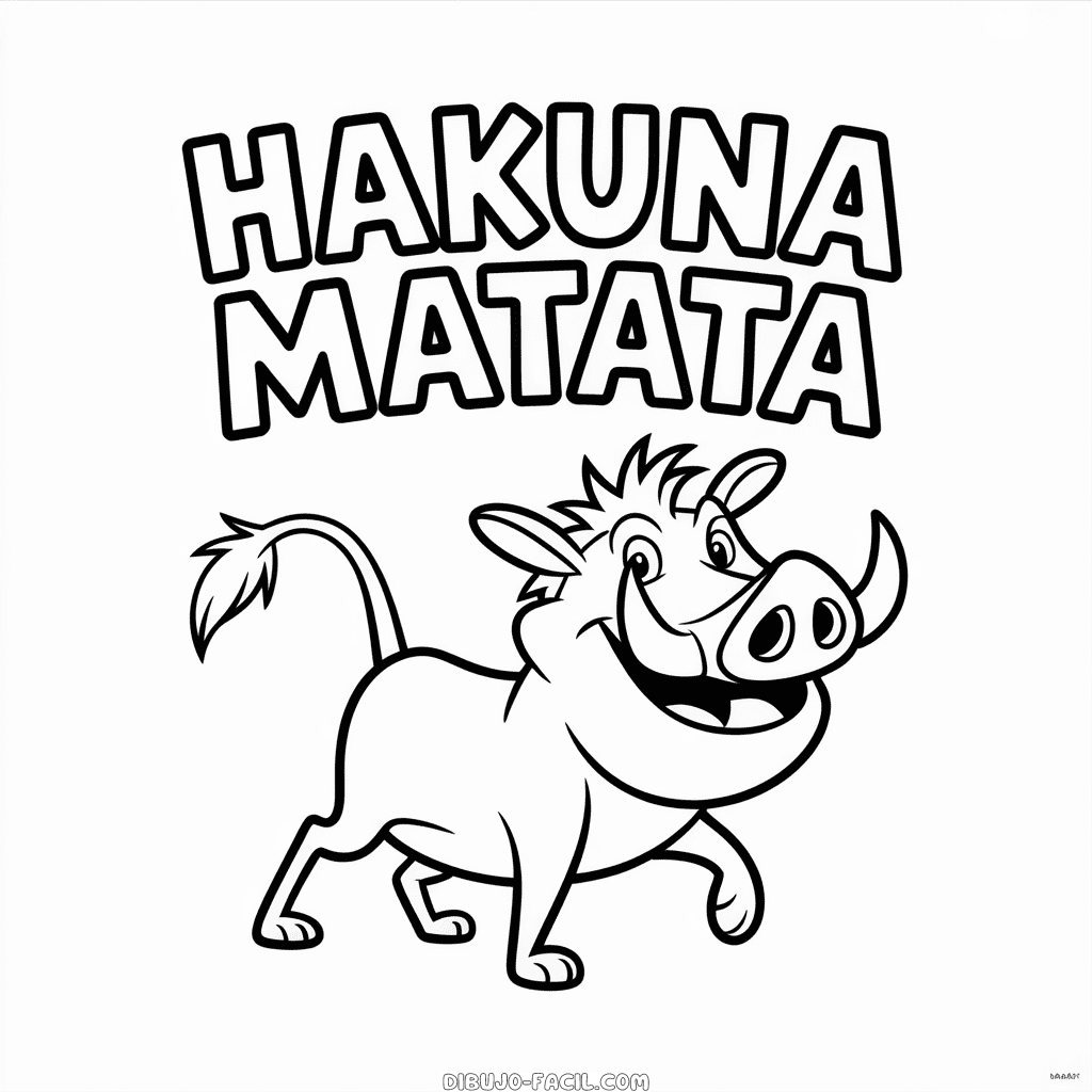 Dibujo Fácil de Hakuna Matata El Rey León