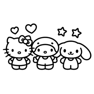 Dibujo Fácil de Hello Kitty y Amigos