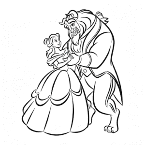 Dibujo Fácil de La Bella y la Bestia Disney