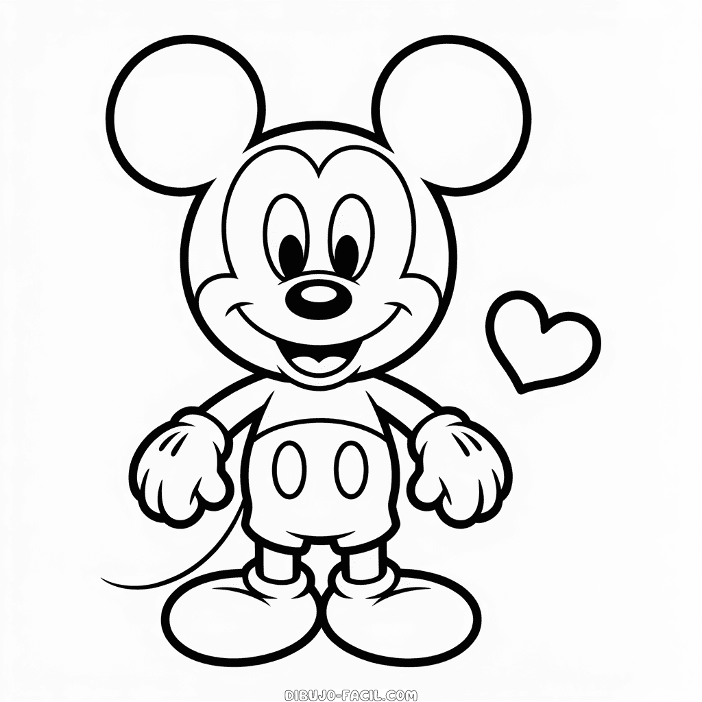 Dibujo Fácil de Mickey Chibi