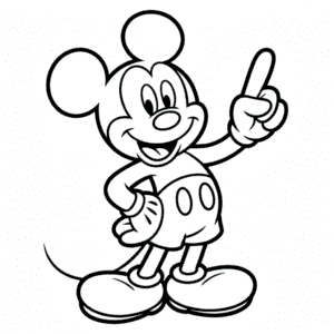 Dibujo Fácil de Mickey en Blanco y Negro