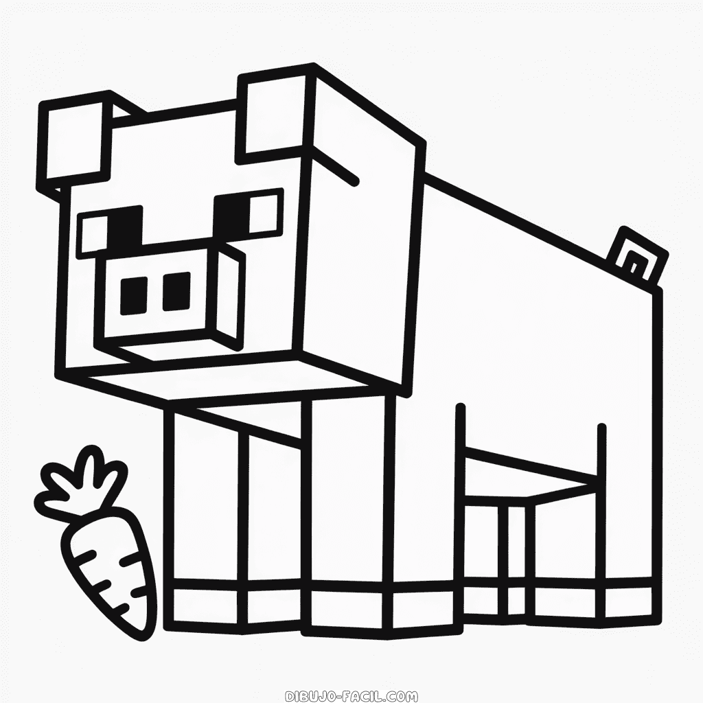 Dibujo Fácil de Minecraft Animal