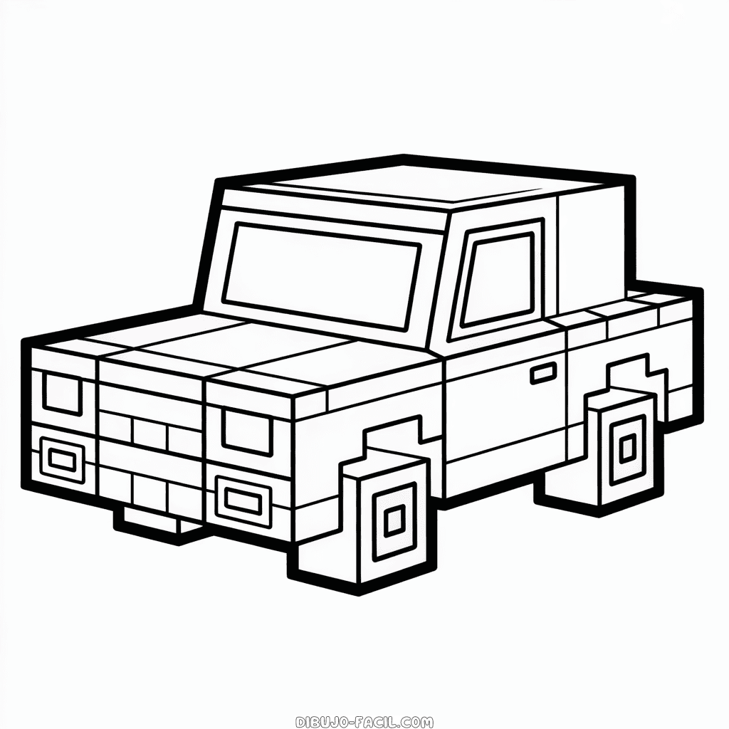 Dibujo Fácil de Minecraft Coche