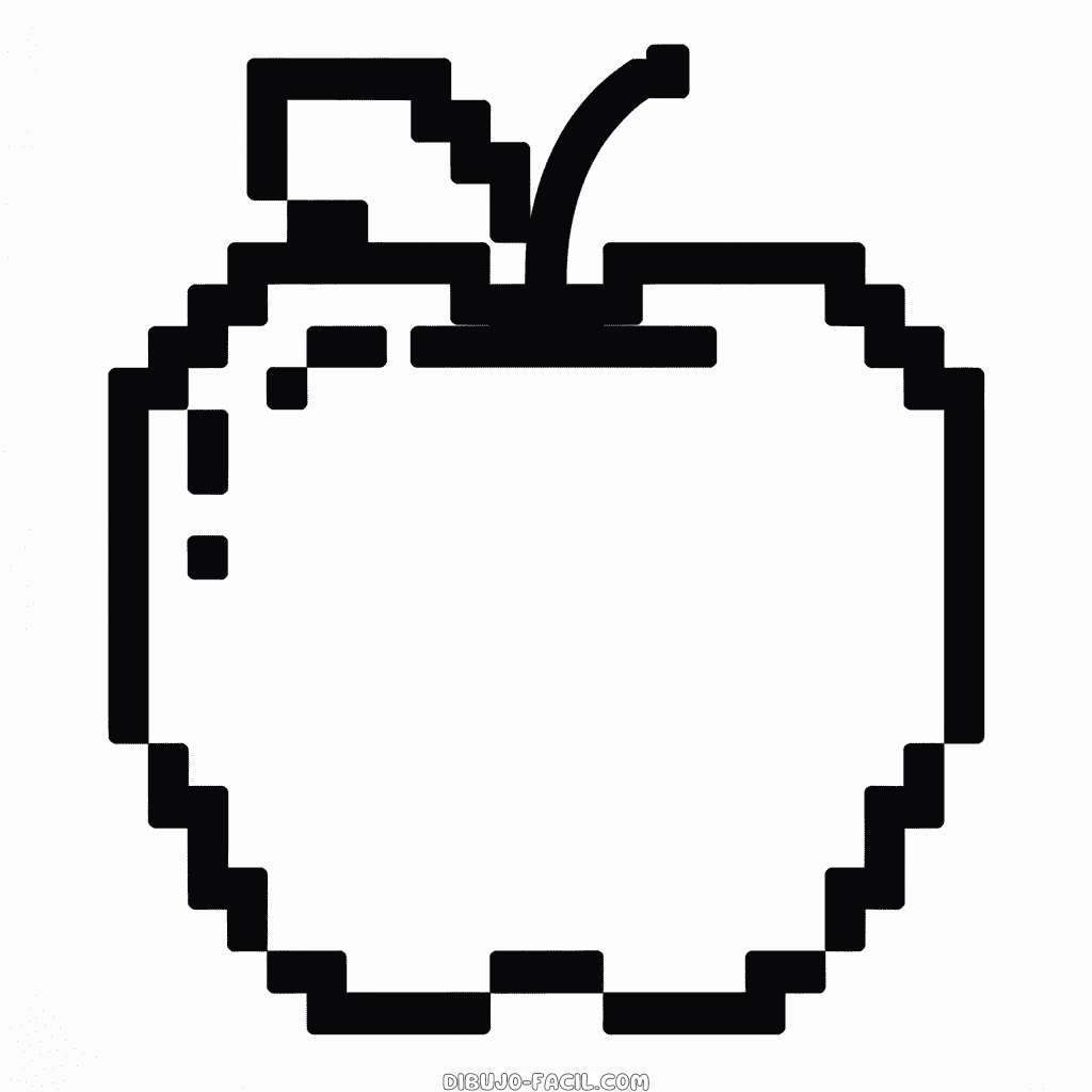 Dibujo Fácil de Minecraft Manzana