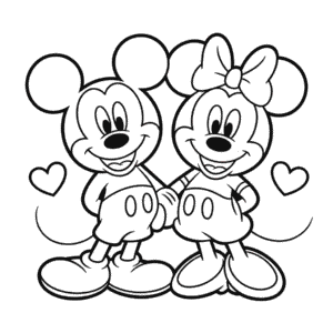 Dibujo Fácil de Pareja de Mickey Mouse