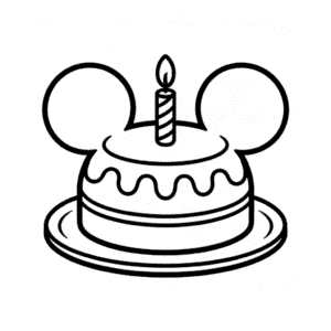 Dibujo Fácil de Pastel de Mickey