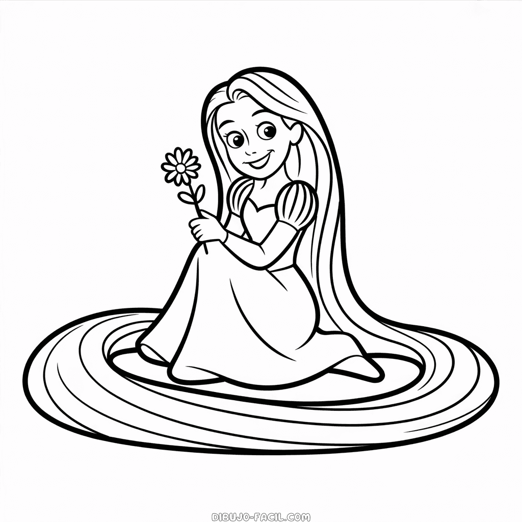 Dibujo Fácil de Princesa Disney Rapunzel
