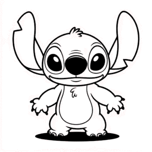 Dibujo Fácil de Stitch Rosa