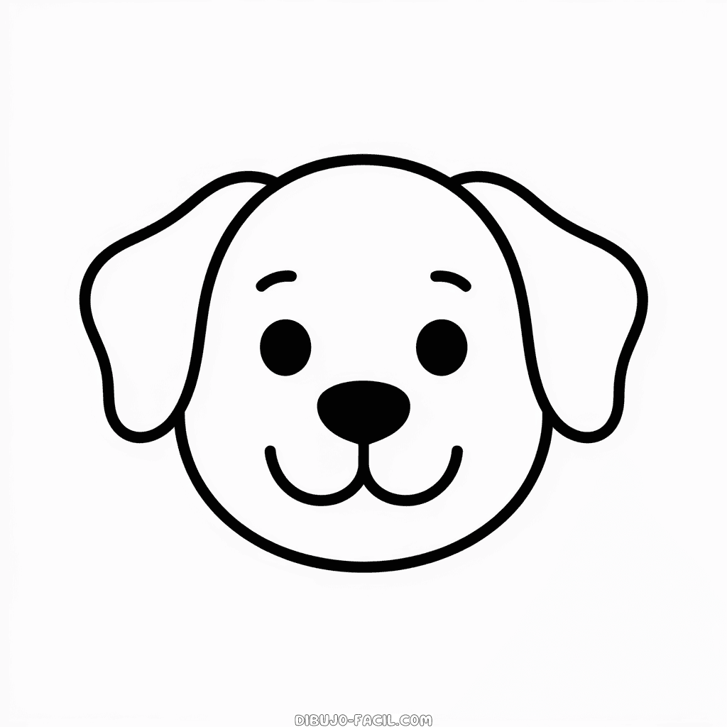 Dibujo Fácil de Cabeza de Perro