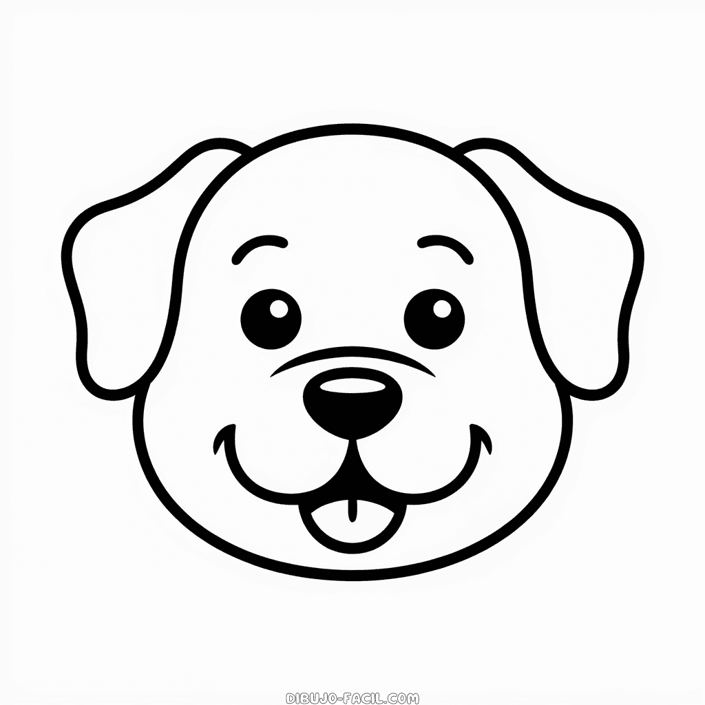 Dibujo Fácil de Cara de Perro