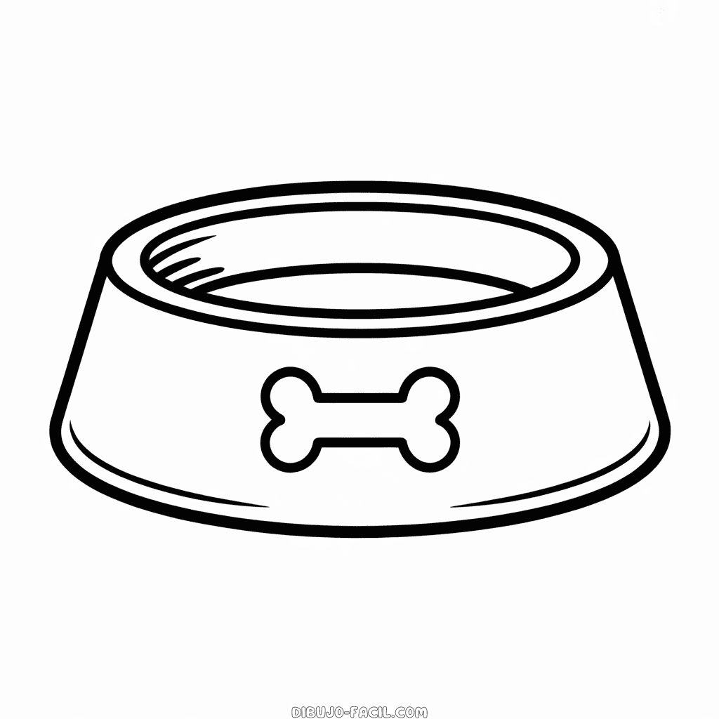 Dibujo Fácil de Cuenco de Perro