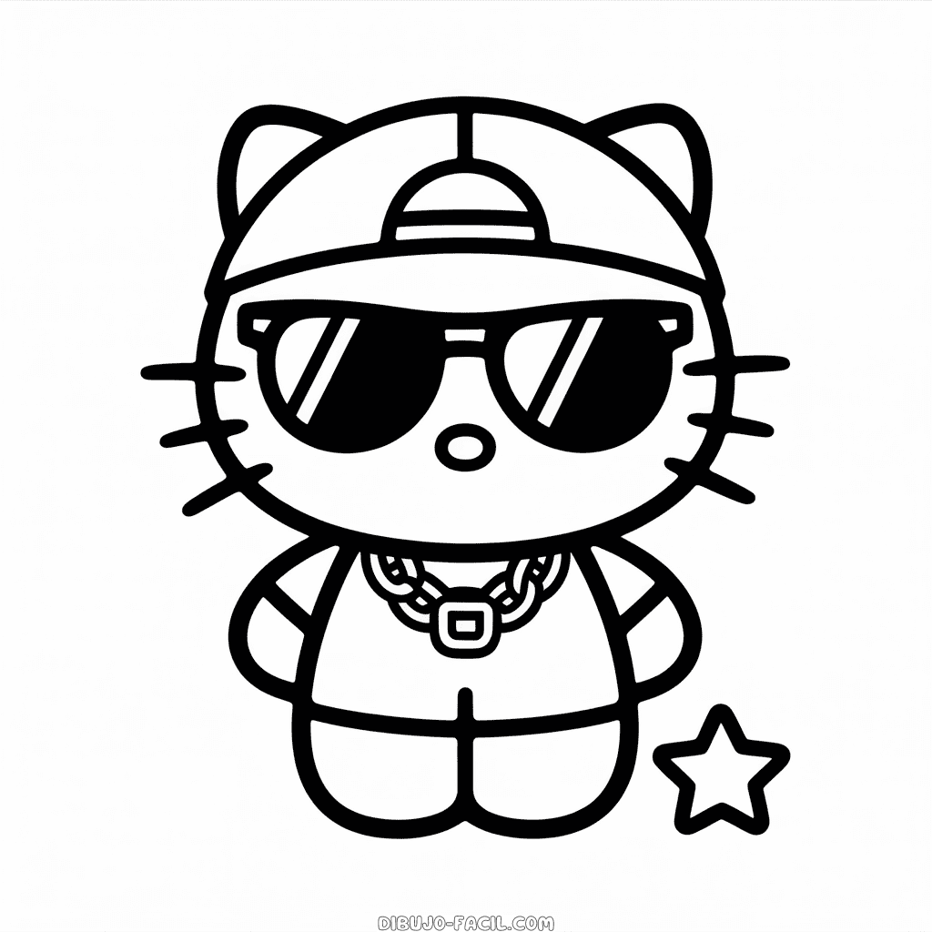 Dibujo Fácil de Hello Kitty Gangster