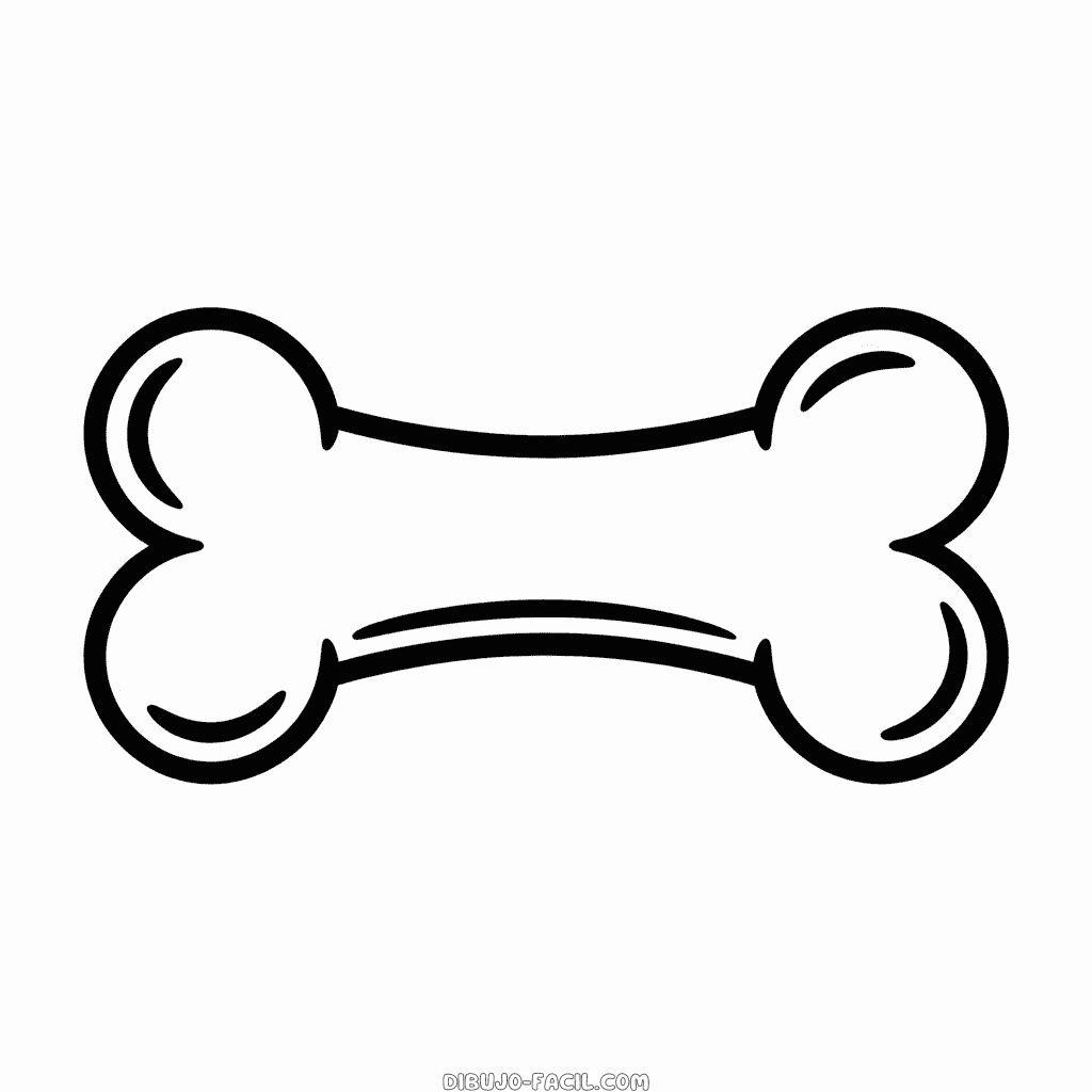 Dibujo Fácil de Hueso para Perro