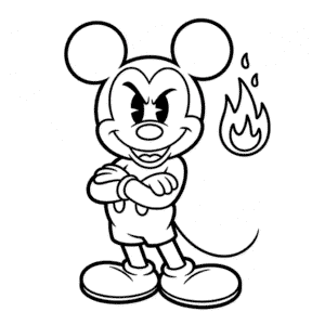 Dibujo Fácil de Mickey Malvado