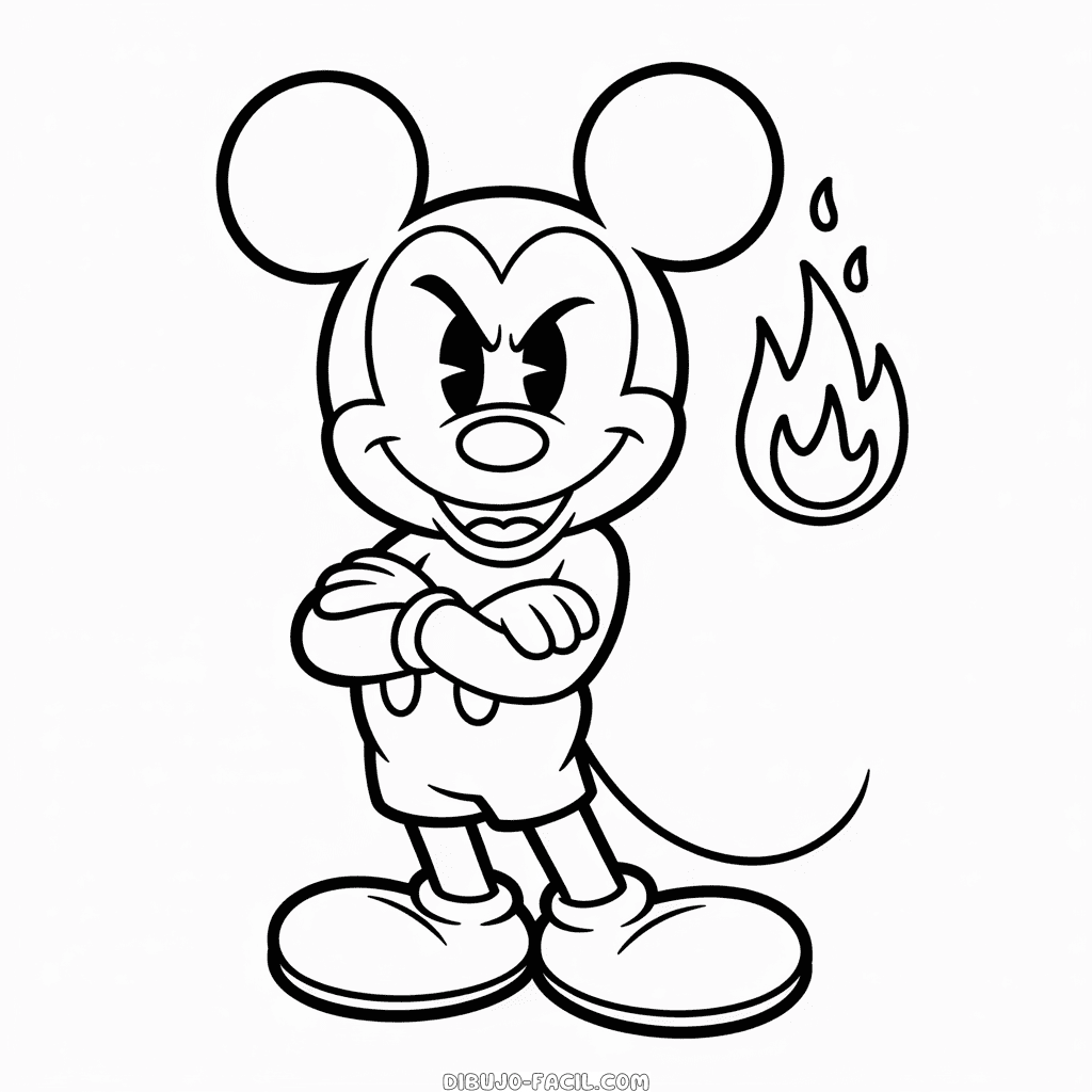 Dibujo Fácil de Mickey Malvado