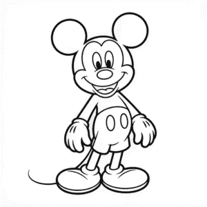 Dibujo Fácil de Mickey Mouse de Cuerpo Completo