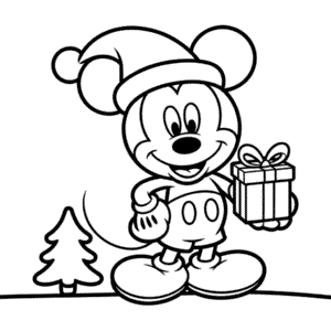 Dibujo Fácil de Navidad de Mickey