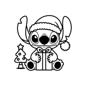 Dibujo Fácil de Navidad de Stitch
