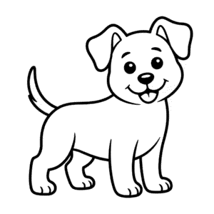 Dibujo Fácil de Perro Blanco y Negro