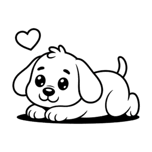 Dibujo Fácil de Perro de Dibujos Animados Lindo