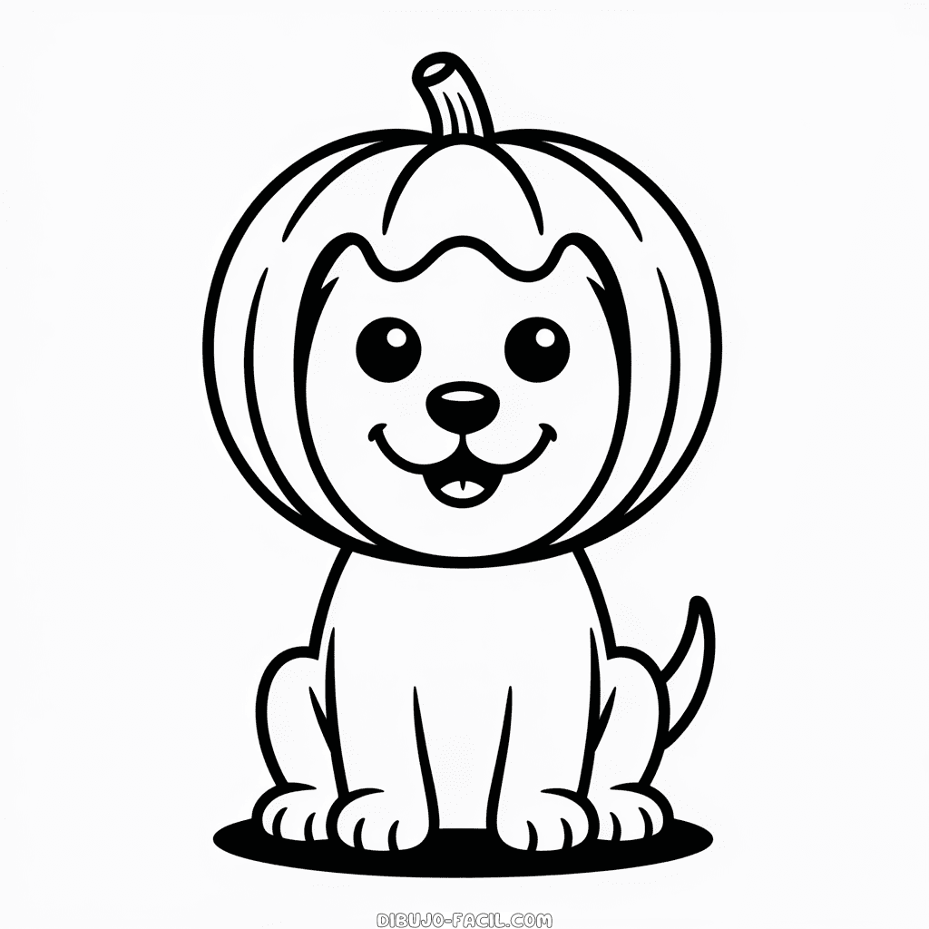 Dibujo Fácil de Perro de Halloween