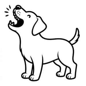 Dibujo Fácil de Perro Ladrando