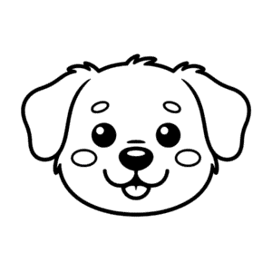 Dibujo Fácil de Rostro de Perro Bonito