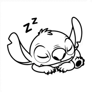 Dibujo Fácil de Stitch Durmiendo