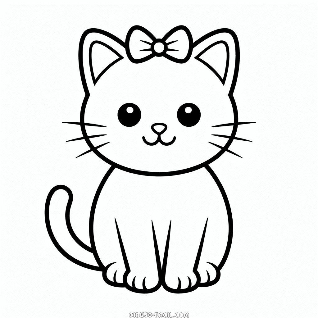 Dibujo Fácil de Adorable Gato