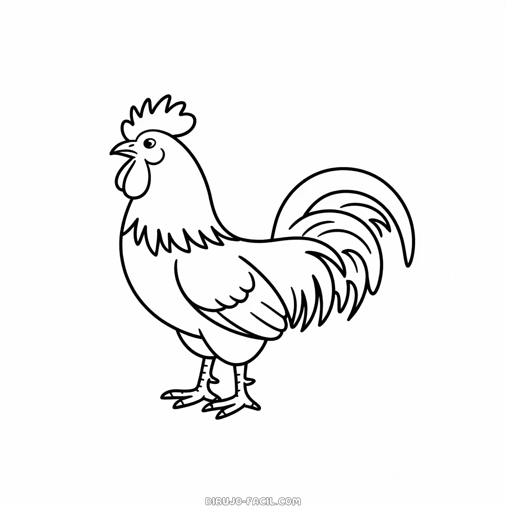 Dibujo Fácil de Animal gallo