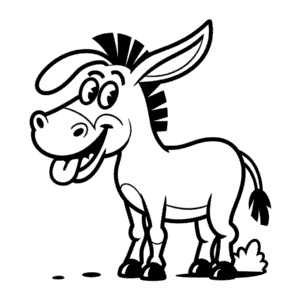 Dibujo Fácil de Burro Divertido