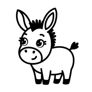 Dibujo Fácil de Burro Kawaii