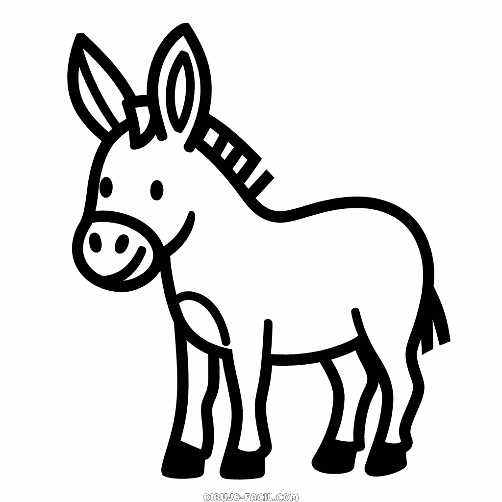 Dibujo Fácil de Burro para bebé