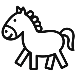 Dibujo Fácil de Caballo de caricatura