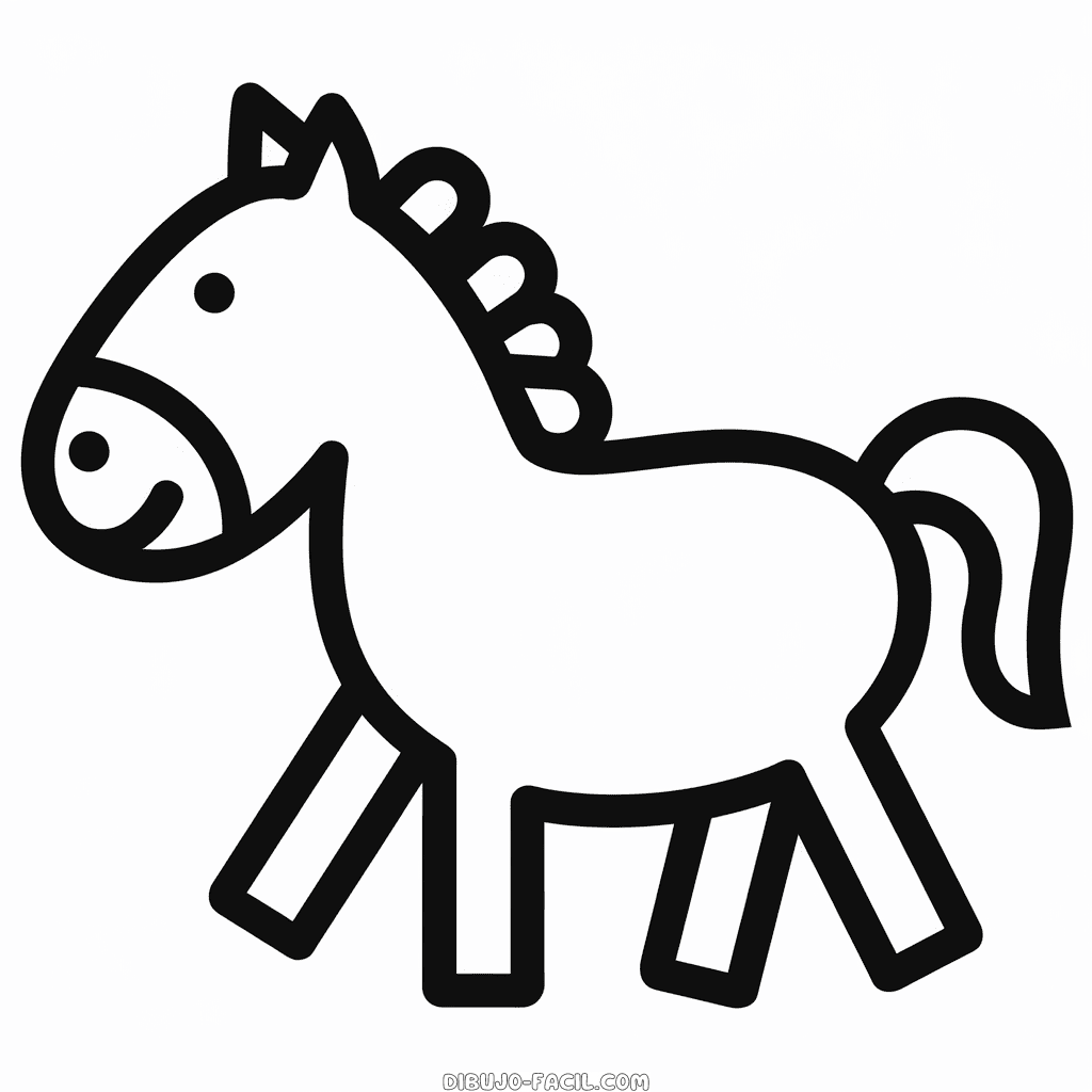 Dibujo Fácil de Caballo de caricatura