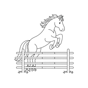 Dibujo Fácil de Caballo saltando