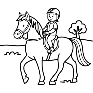 Dibujo Fácil de Caballo y jinete