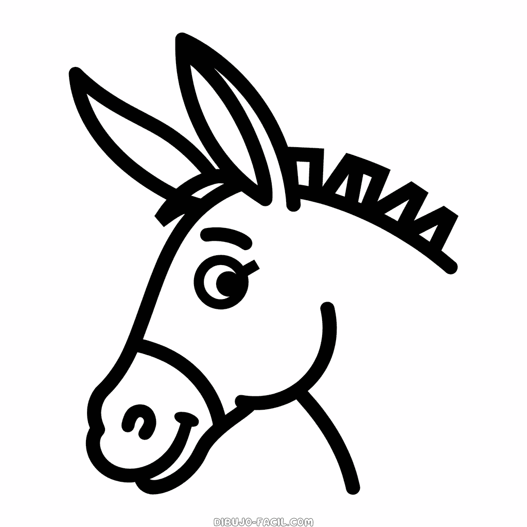 Dibujo Fácil de Cabeza de burro